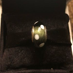 Pandora Retired Black&White Murano Glass Bead